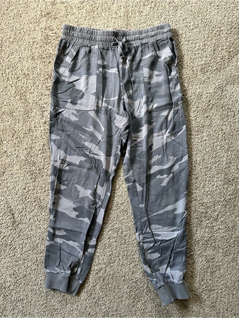 Splendid Gray Camo Women's Drawstring Joggers